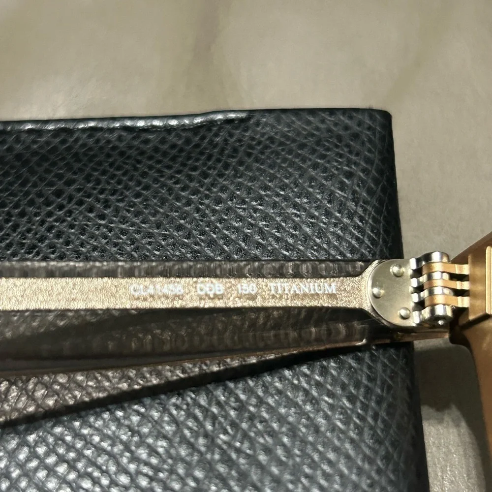 CELINE CL41456 Titanium Gold Square Eyeglasses Made in Italy w/ Case